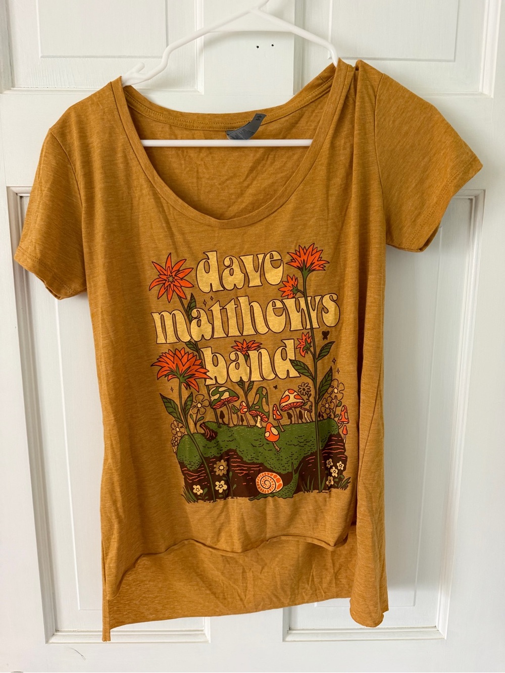 Next Level Apparel Mustard Dave Matthews Band Floral Graphic Tee